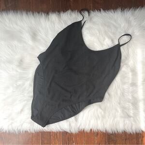 Good American Black Always Fits One Piece Swimsuit NWT
